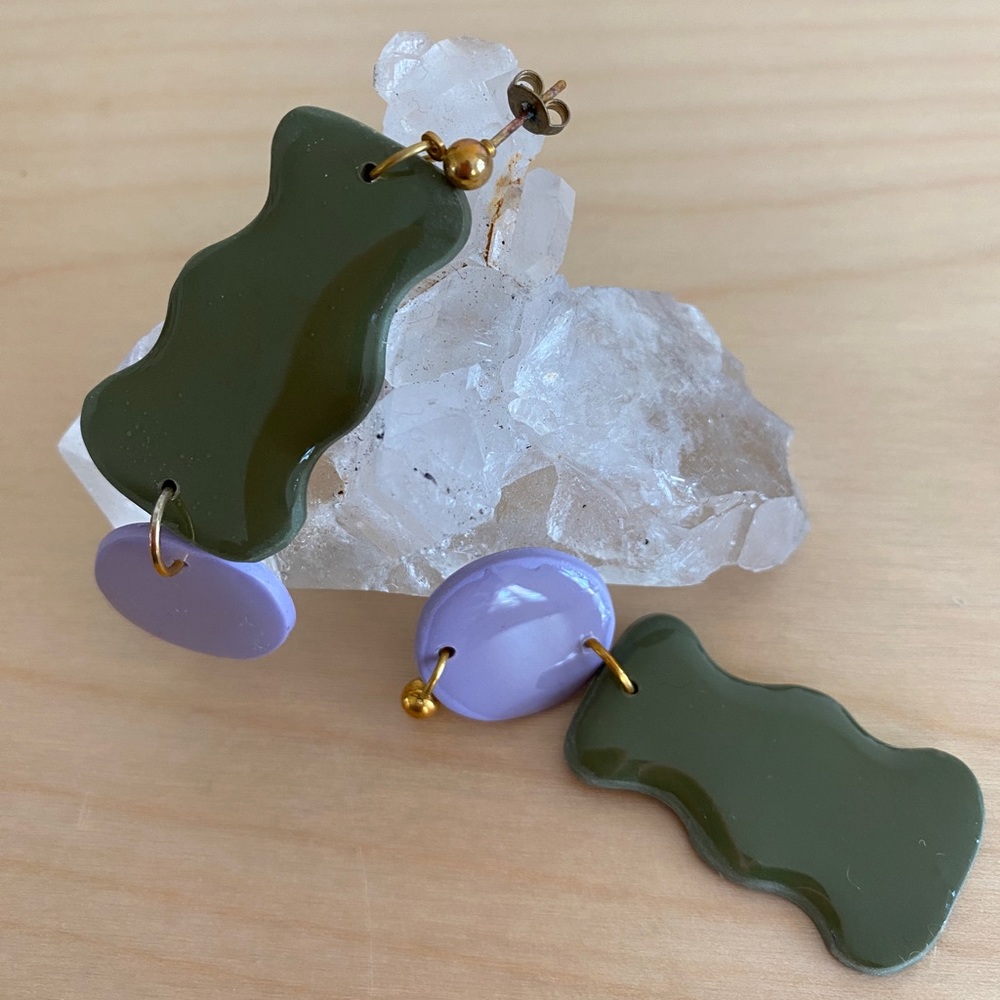 Fun modern ceramic earrings